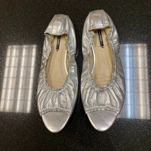 Zara Basic Silver Flats S38